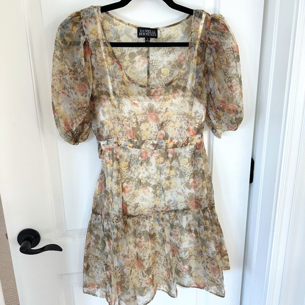 Danielle Bernstein Puff Sleeve Floral Dress